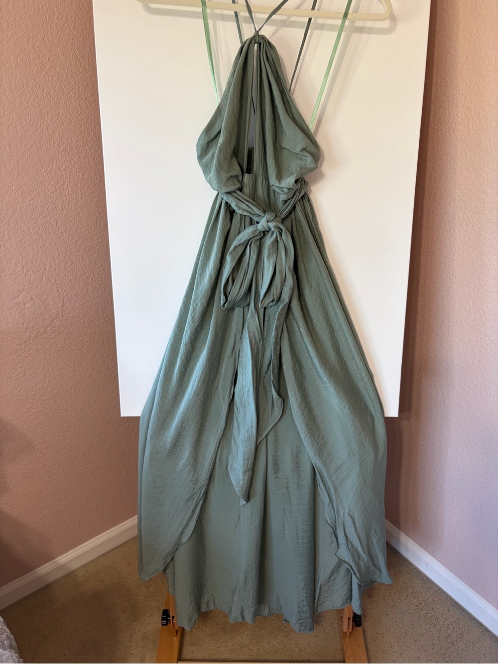 Hello Molly Over The Limit Sage Sparkle Maxi Dress 8 NWOT
